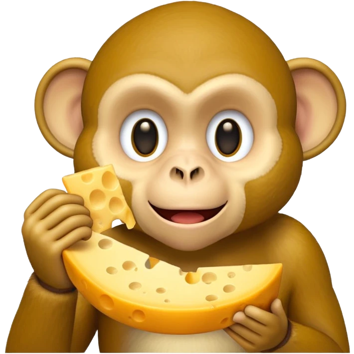 monkey eating cheese emoji