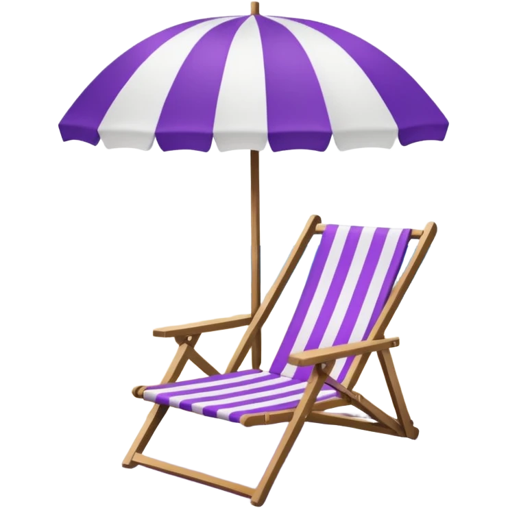 beach chair with striped purple umbrella emoji