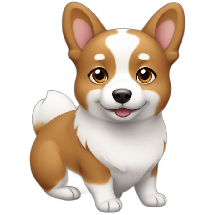 cute white and brown corgy emoji
