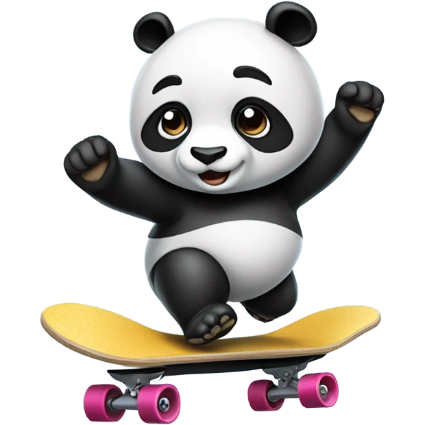 Skateboarding panda emoji