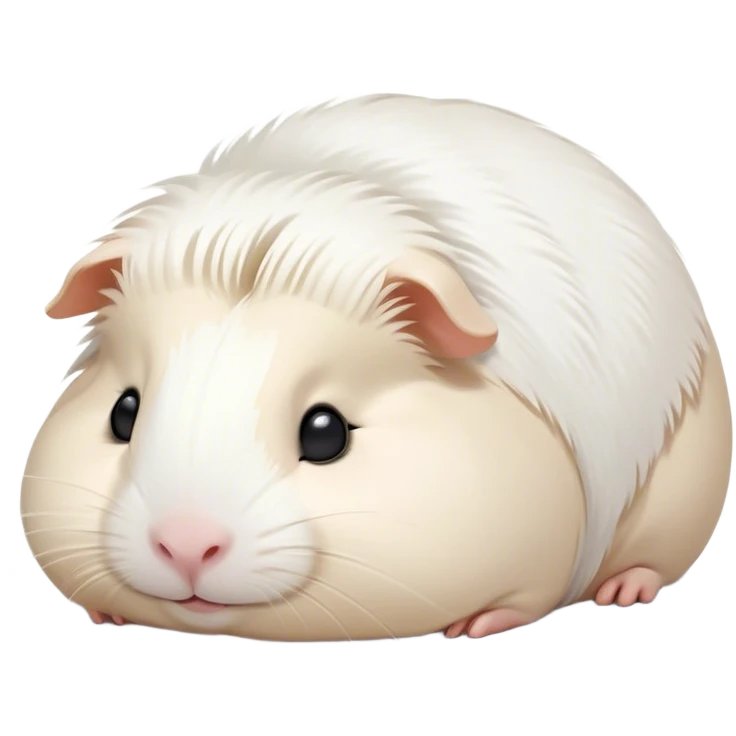 Meme-Worthy Cute Sleeping White Guinea Pig Portrait Emoji, Head resting peacefully with a contented smile, showcasing a delightfully chubby build and a luxuriously soft pure white fur, eyes shut in a serene, cozy nap, Simplified yet hilariously adorable features, highly detailed, glowing with a soft, drowsy light, high shine, relaxed and utterly lovable, stylized with an air of playful laziness, bright and heartwarming, soft glowing outline, capturing the essence of a comically sleepy guinea pig, so meme-worthy it feels like it could instantly become the next viral sensation of adorable slumber! emoji
