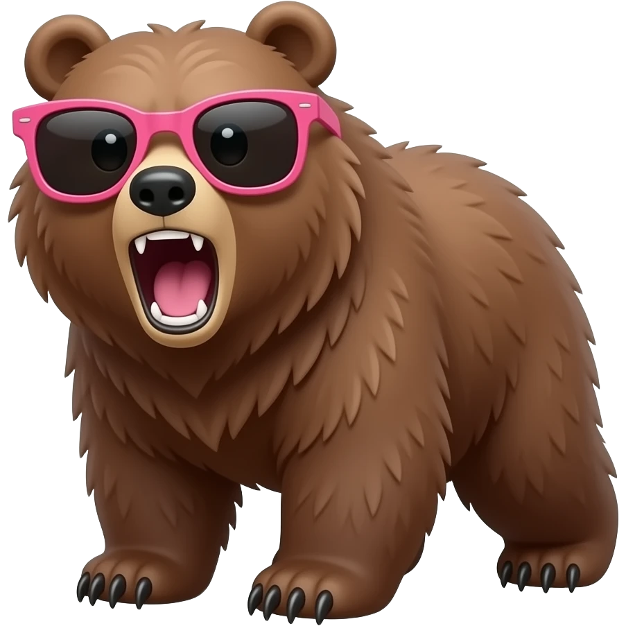 grizzly bear pink sunglasses roar pride emoji