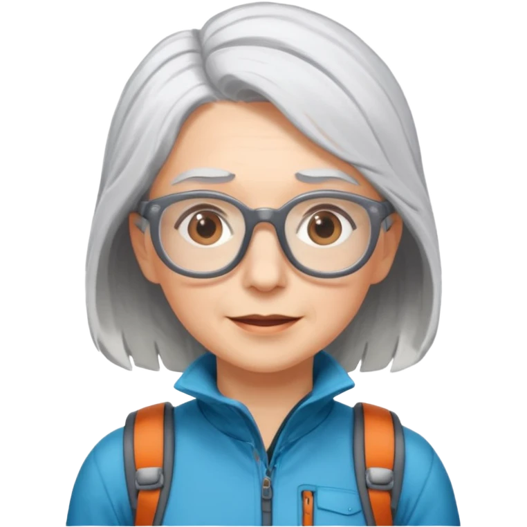 climber woman with white/grey hair and glassess emoji