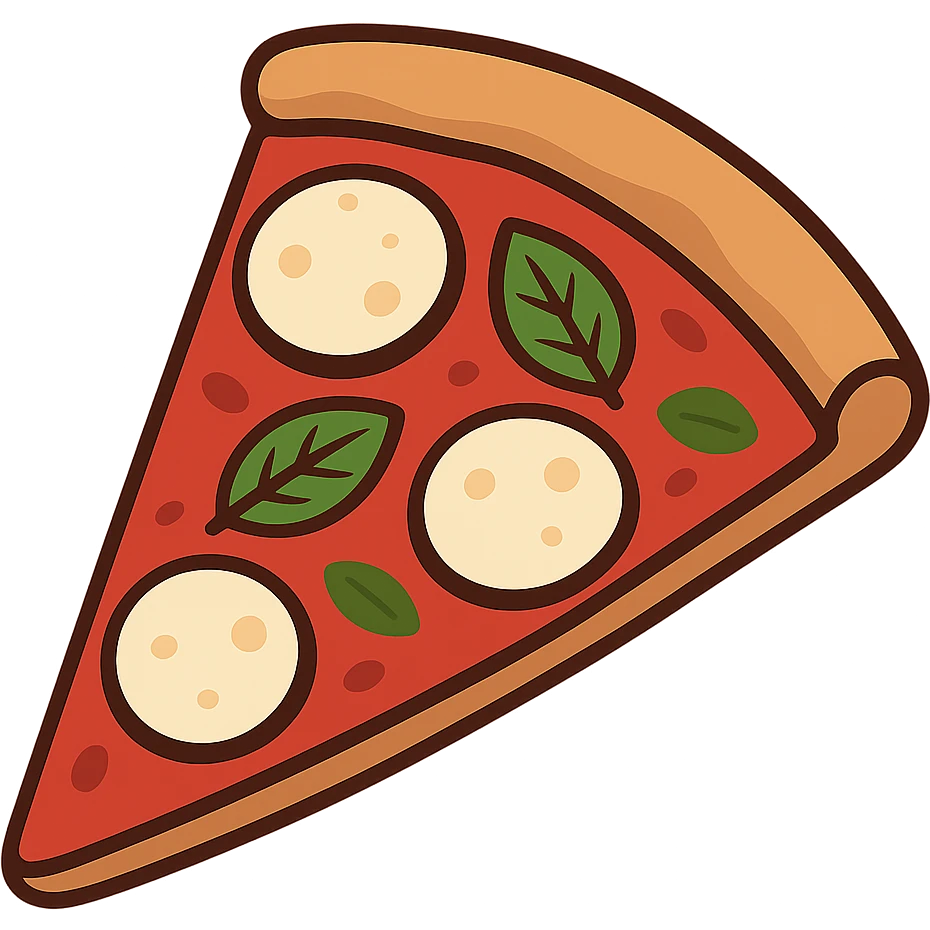 flat toon margherita pizza slice emoji