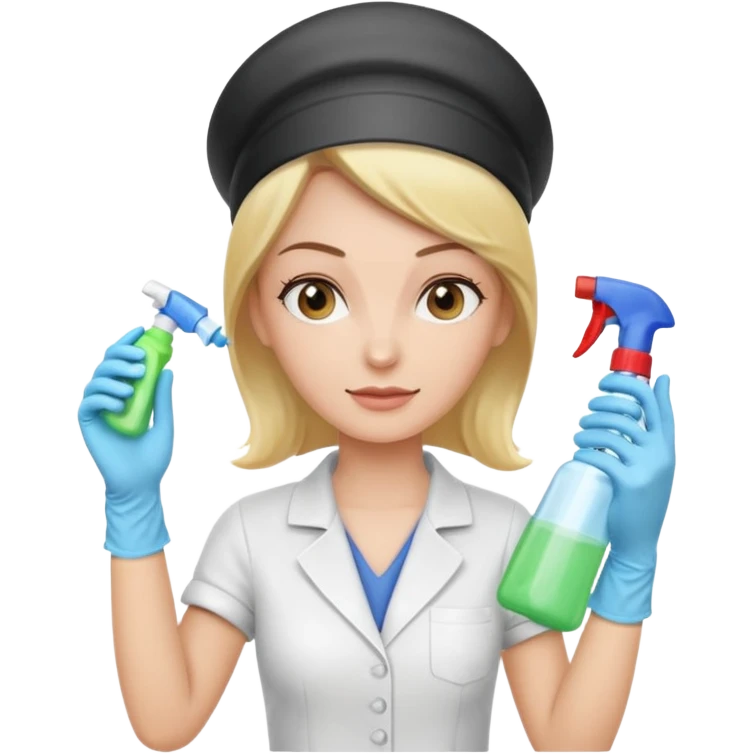 lady cleaning excessively emoji