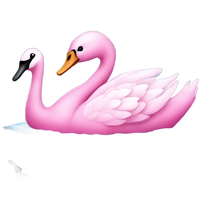 Pink swan swimming with bow  emoji