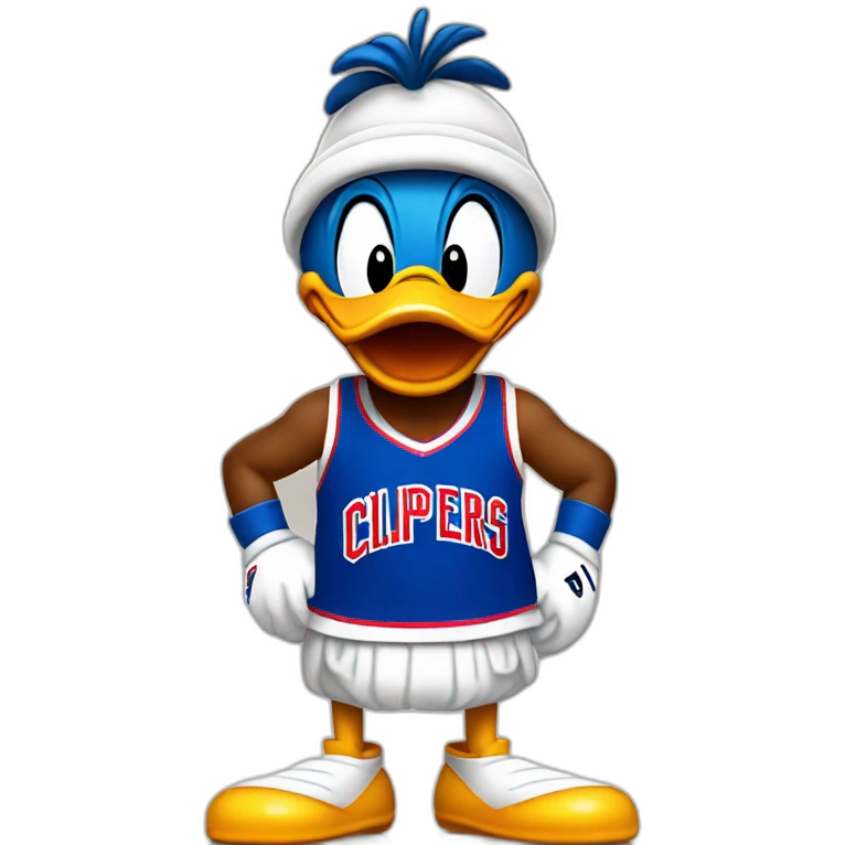 donald duck wearing clippers jerssey emoji