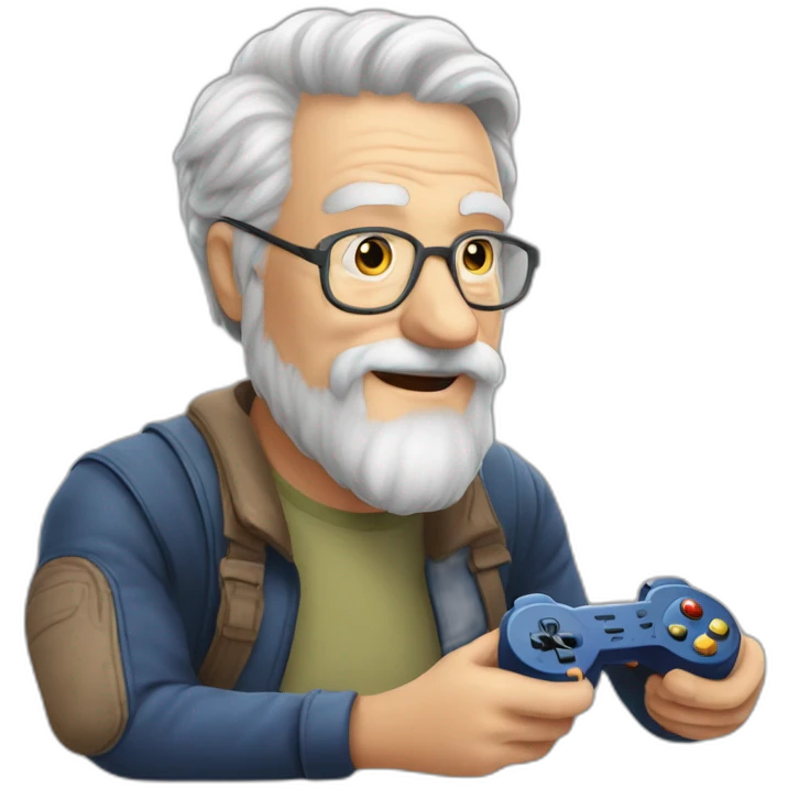 old guys play video game her name is maxime frys, he love play Ipixel skyblog emoji