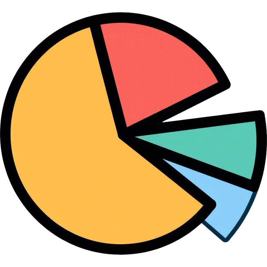 pie chart with colorful segments emoji
