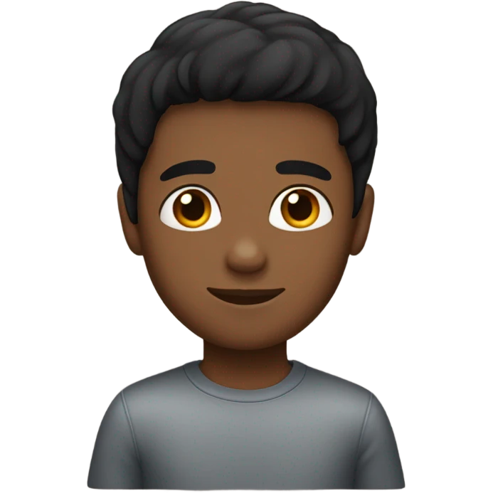 brown skin boy with straight black hair emoji