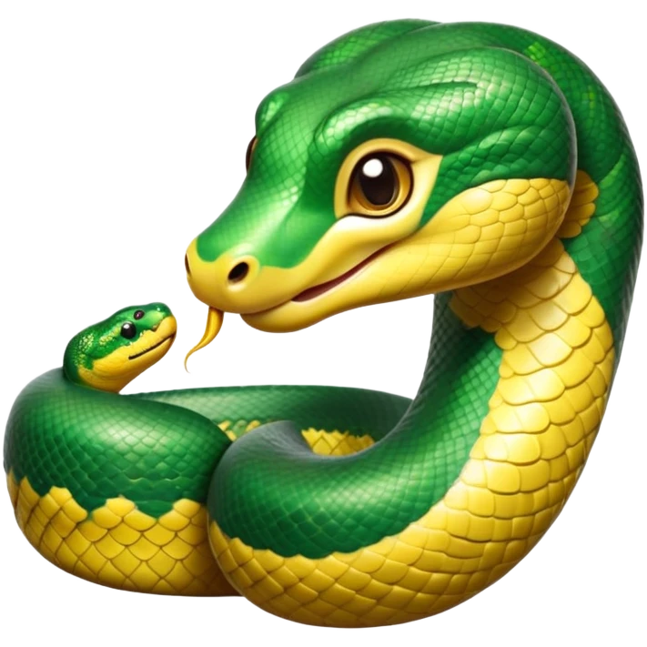 cinematic-cute-anaconda-portrait-emoji,-head-tilted-playfully-and-inquisitively,-with-a-sleek,-shimmering-body-adorned-with-detailed-scale-patterns-and-round,-sparkling-eyes-full-of-wonder,-simplified-yet-irresistibly-adorable-features emoji
