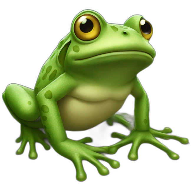extremely powerful frog emoji