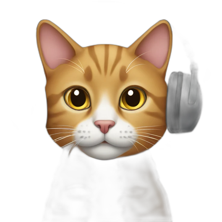 Cat doing podcast emoji