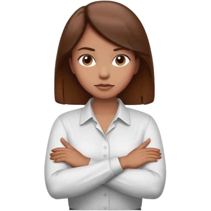 Locked in  emoji Hand gesture woman with arms crossed - locked in emoji