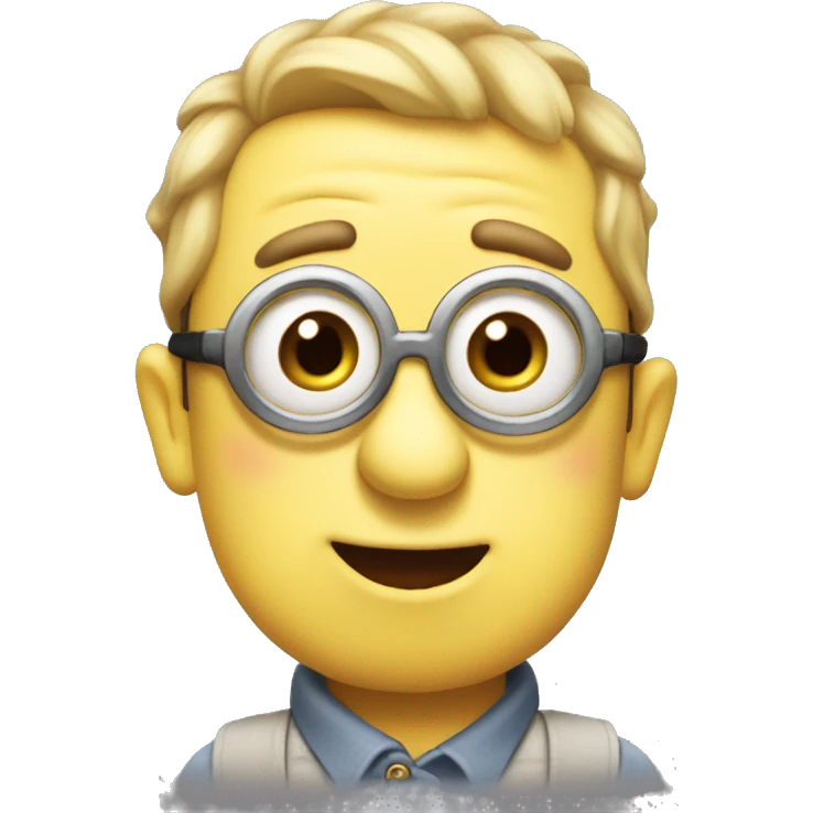 Cute blushing minion with red cheeks emoji