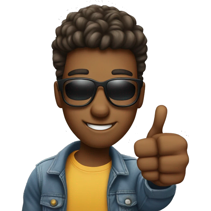 cool guy with thumbs up emoji