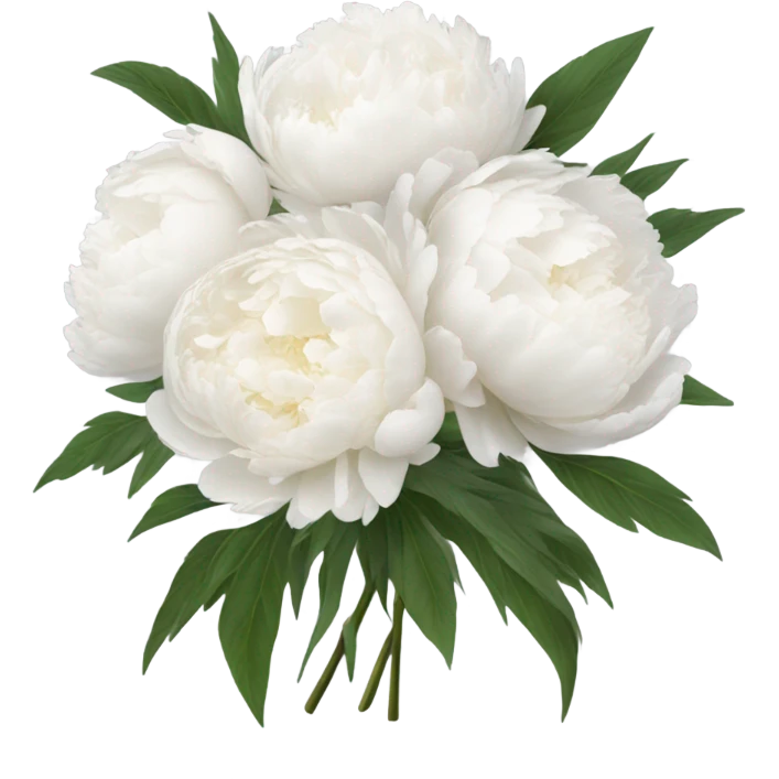White peonies bouquet  emoji
