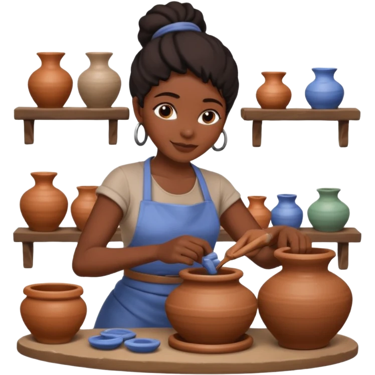 Pottery Wheel Artist black woman  emoji