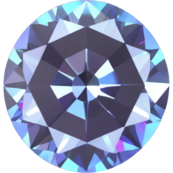round cut white diamond with subtle holographic glow emoji