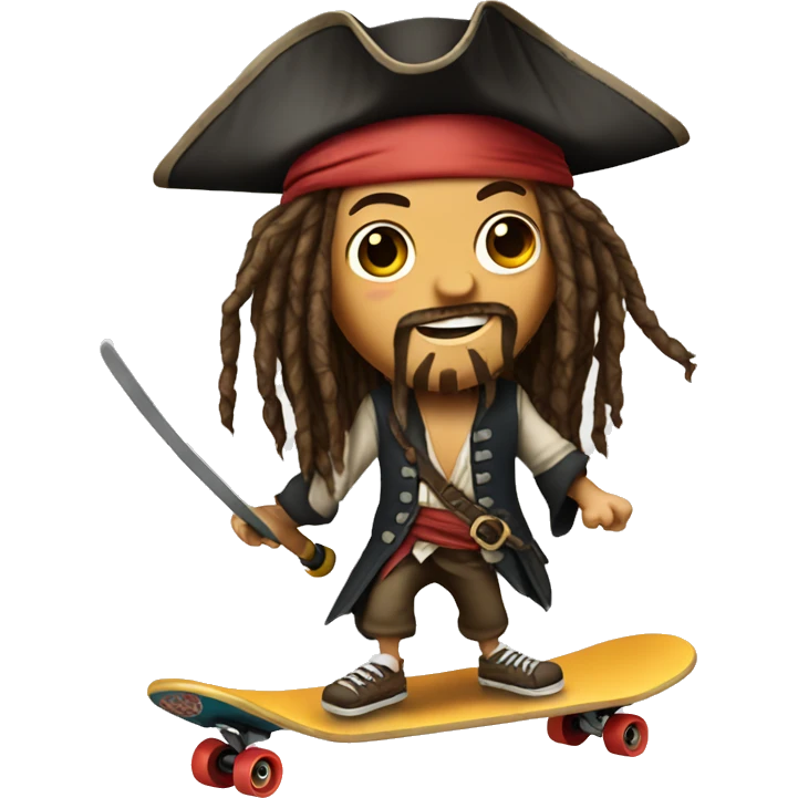 Jack Sparrow on Skateboard  emoji