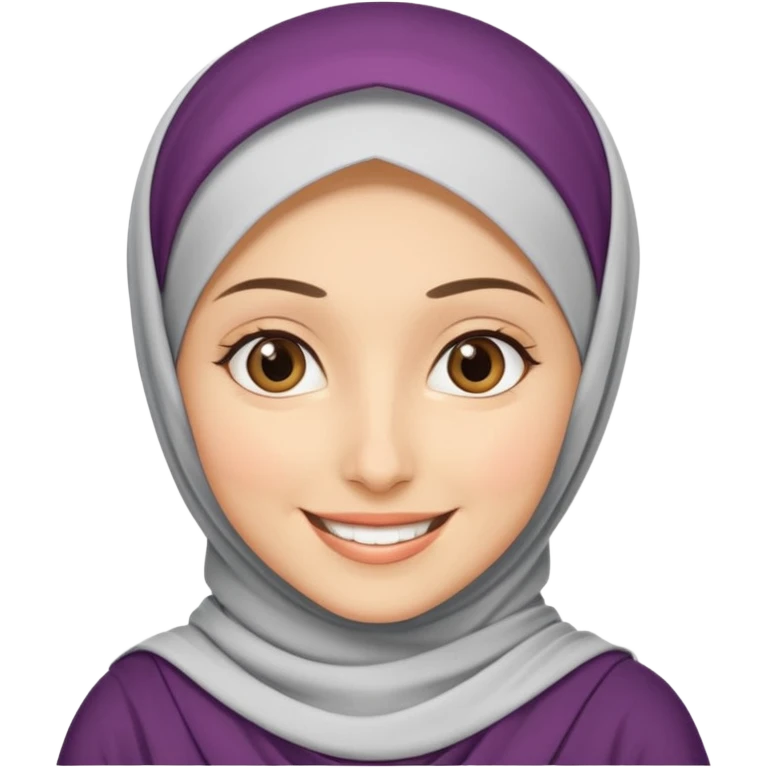 hijabi woman with medium fair skin, smiling emoji