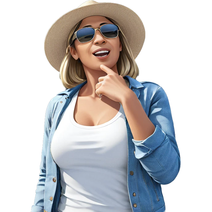 girl enjoying sunny day outdoors emoji