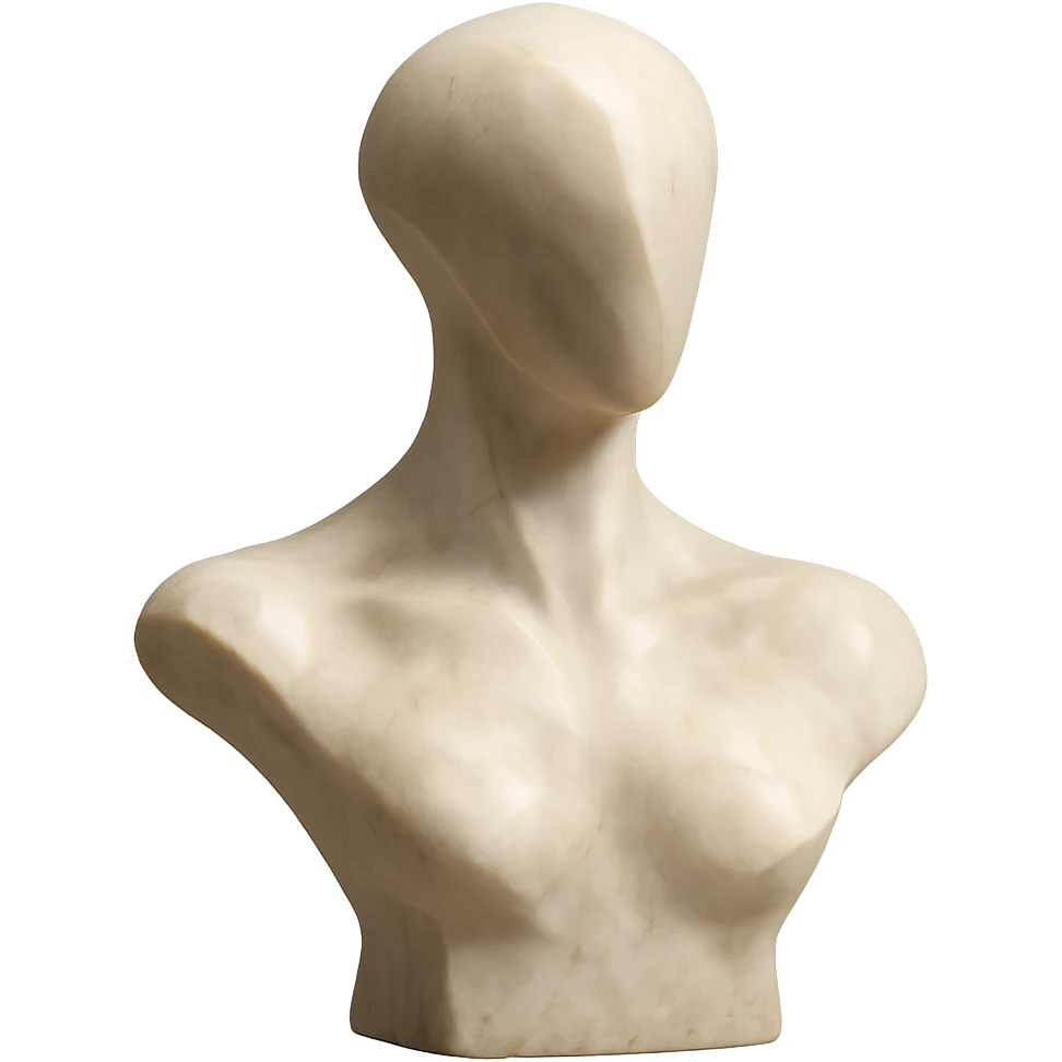 realistic style, elegant and abstract bust, focus on form, tasteful and suitable for emoji emoji