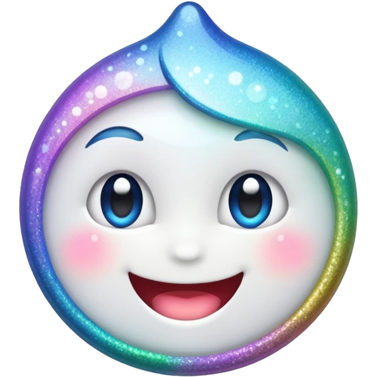 glitter white happy emoji