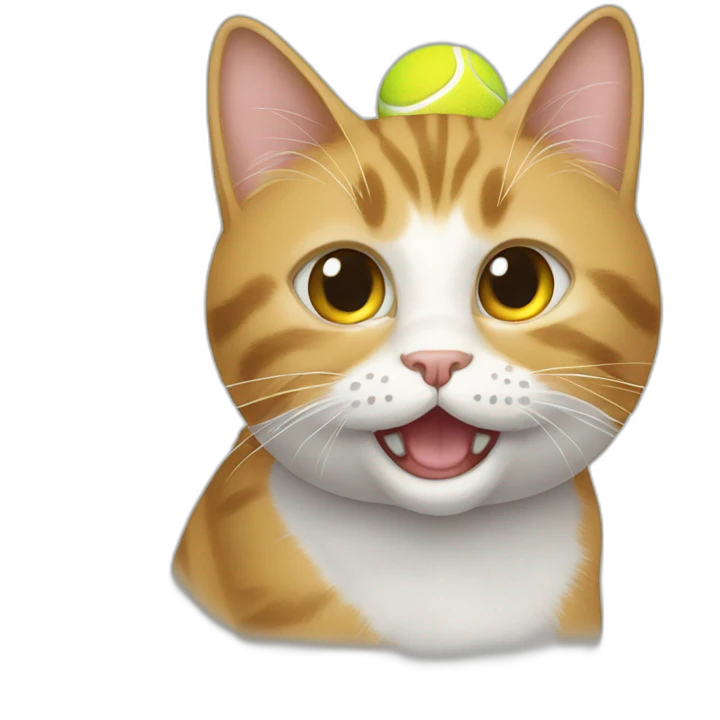 Cat playing with tennis ball emoji