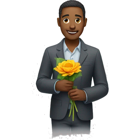 Man giving flower emoji