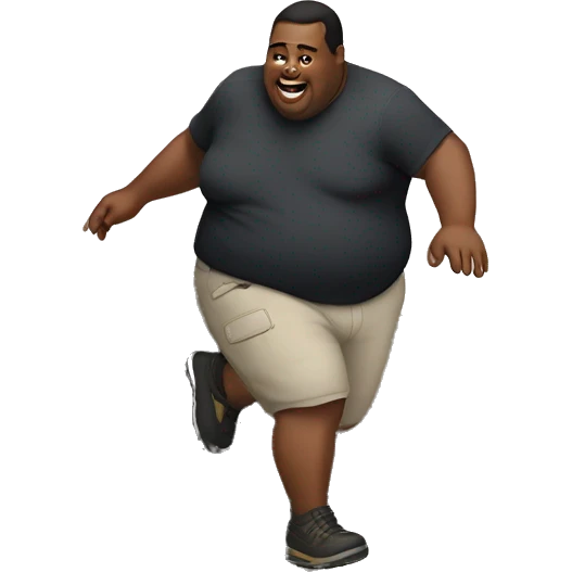 Fat person tripping on a rock emoji