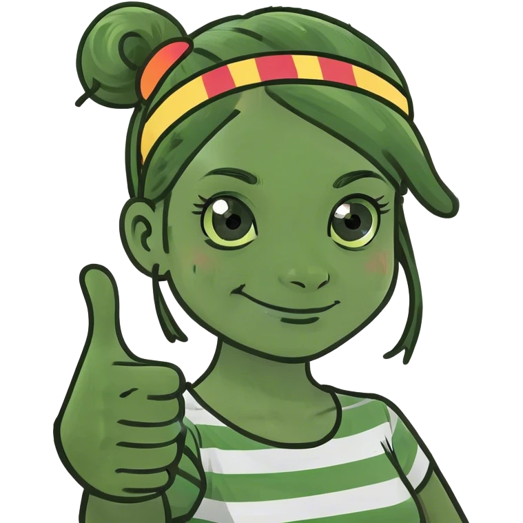 Girl with thumbs up emoji