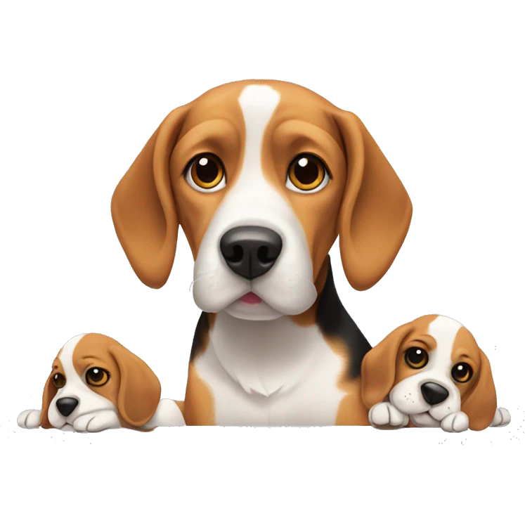 Beagle with puppies emoji