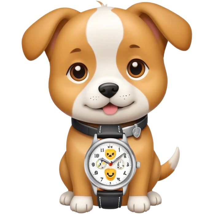 Cute dog with a watch
 emoji
