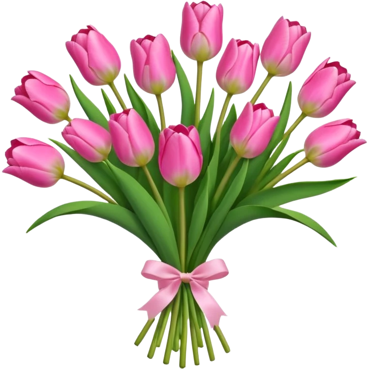 Pink tulip bouquet emoji