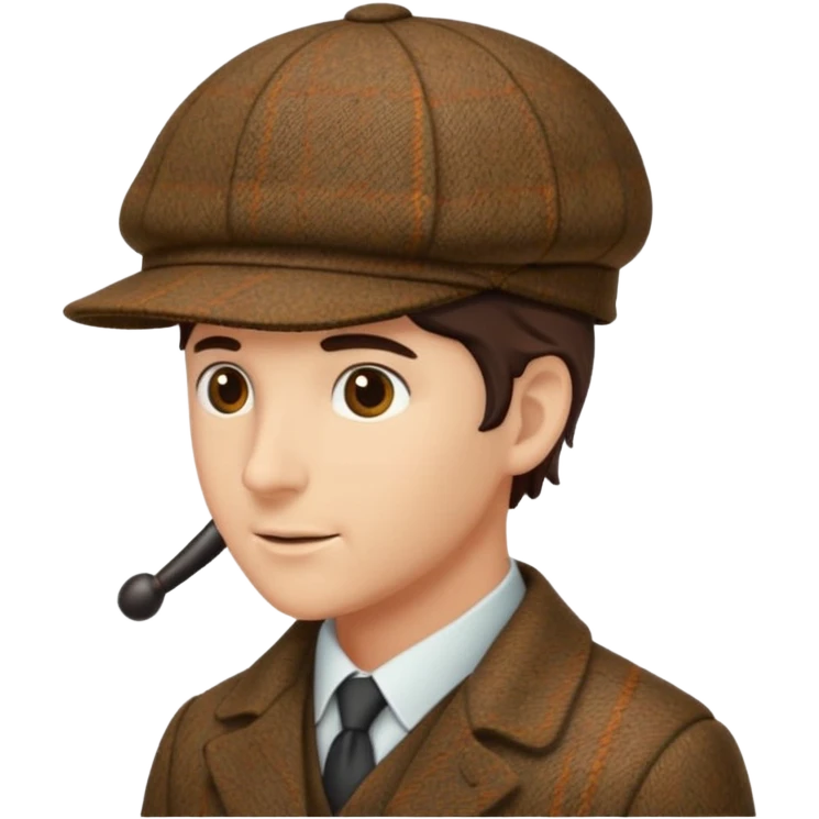 deerstalker hat two brims emoji