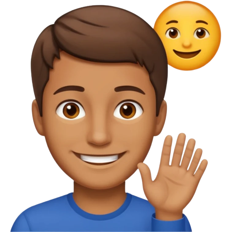 A man saying 6 7 emoji