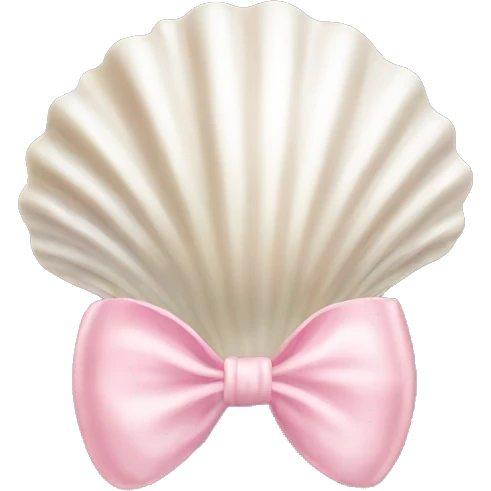 Pearl shell and light pink bow emoji