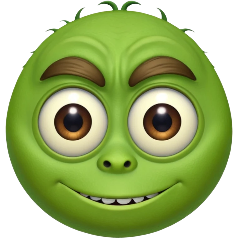 Mike Wazowski (one eye) from the Monsters Inc. Pixar movie emoji