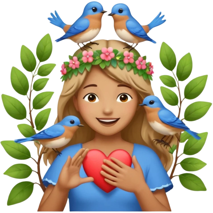 Наша мова волошкова, солов'їна, гомінка,
Мова пише на долоні — долі лінія тривка,
Наша мова як любисток, мліє в пахощах садів,
Рідна мова ще в колисці пестила нас уві сні.  Згенеруй вірш мовою емодзі emoji