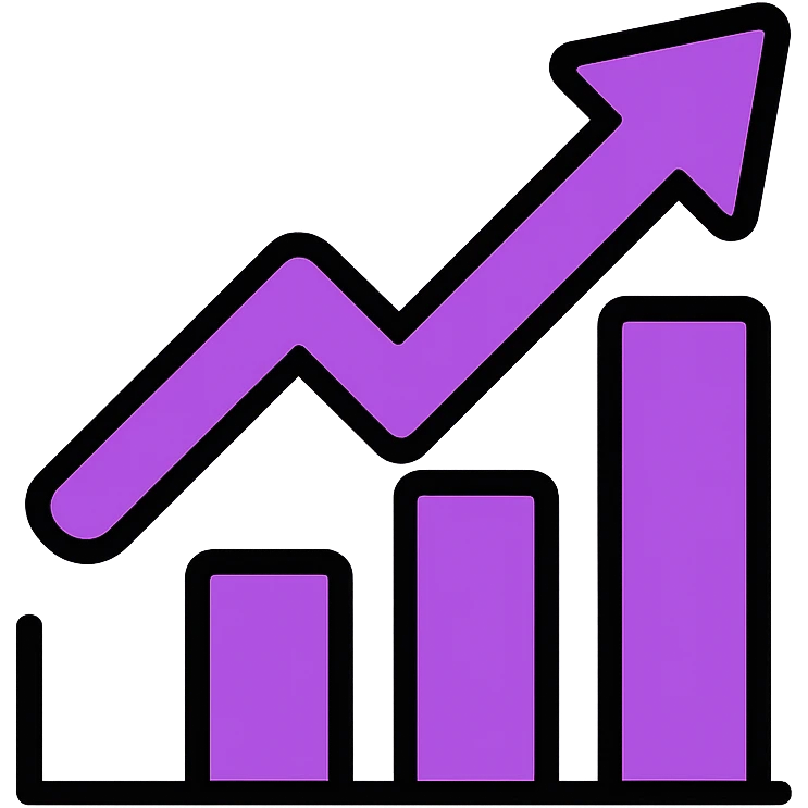 growth graph in purple emoji
