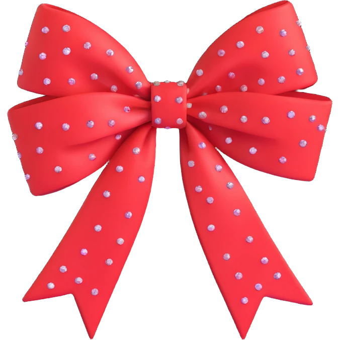red sparkly bow emoji
