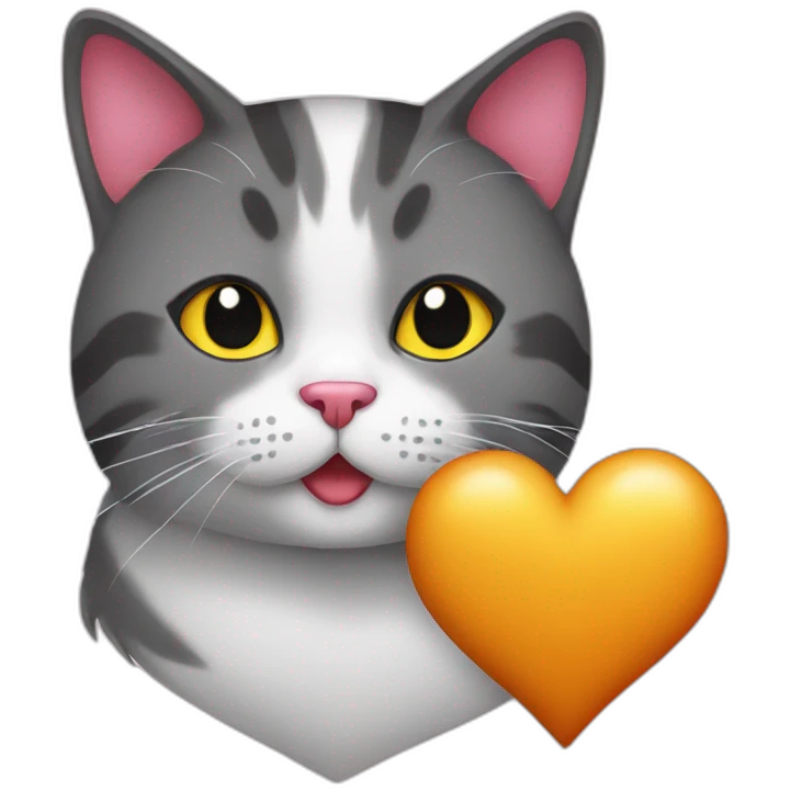 Cat and heart emoji