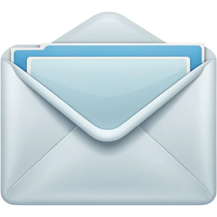 visible envelope inside labeled “Henry Ballester”, subtle translucency, rounded corners, and soft shading. emoji