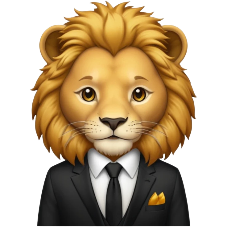 lion black tie emoji