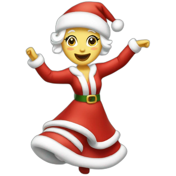 white mrs santa claus dancing emoji