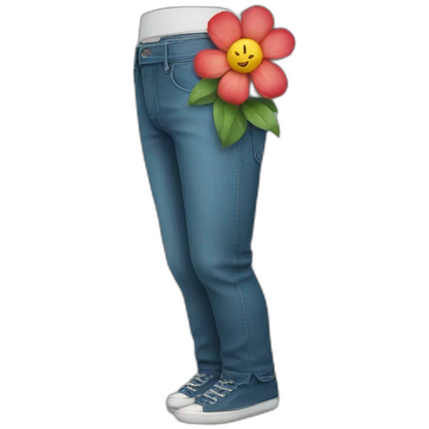 Flower in pants emoji