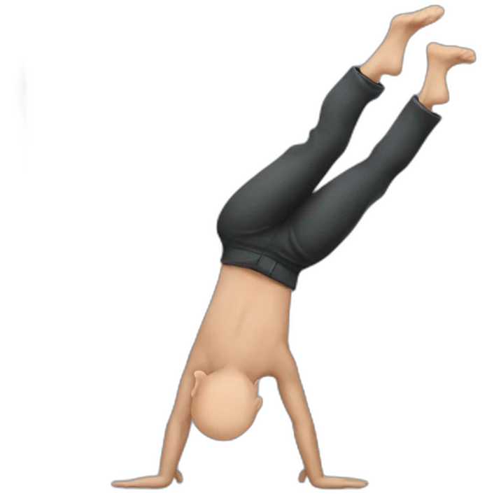Bald thief doing handstand emoji