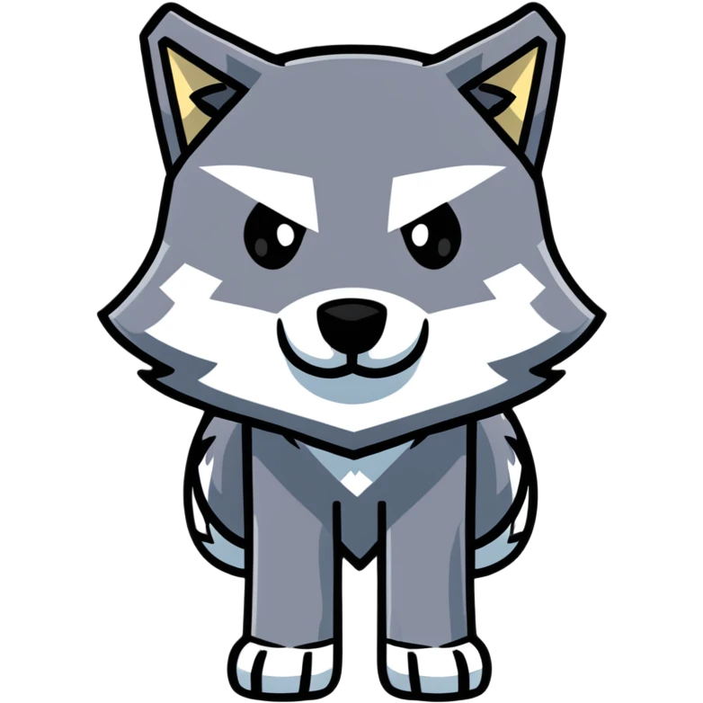 Minecraft wolf with a square shape emoji