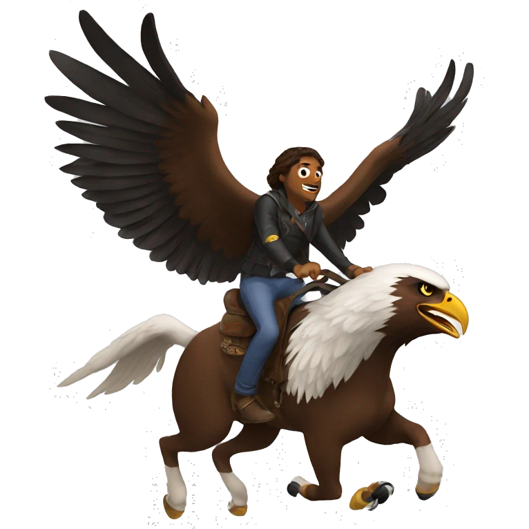 Harris riding an eagle emoji